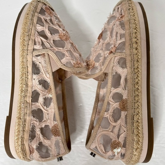 Women’s BOTKIER SARA 9 Pink Embellished Espadrilles Mesh Sequins Mixed Textiles - Picture 7 of 12
